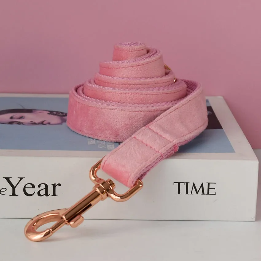 Magical Pink Shades: Personalized Bow Collar and Leash Set