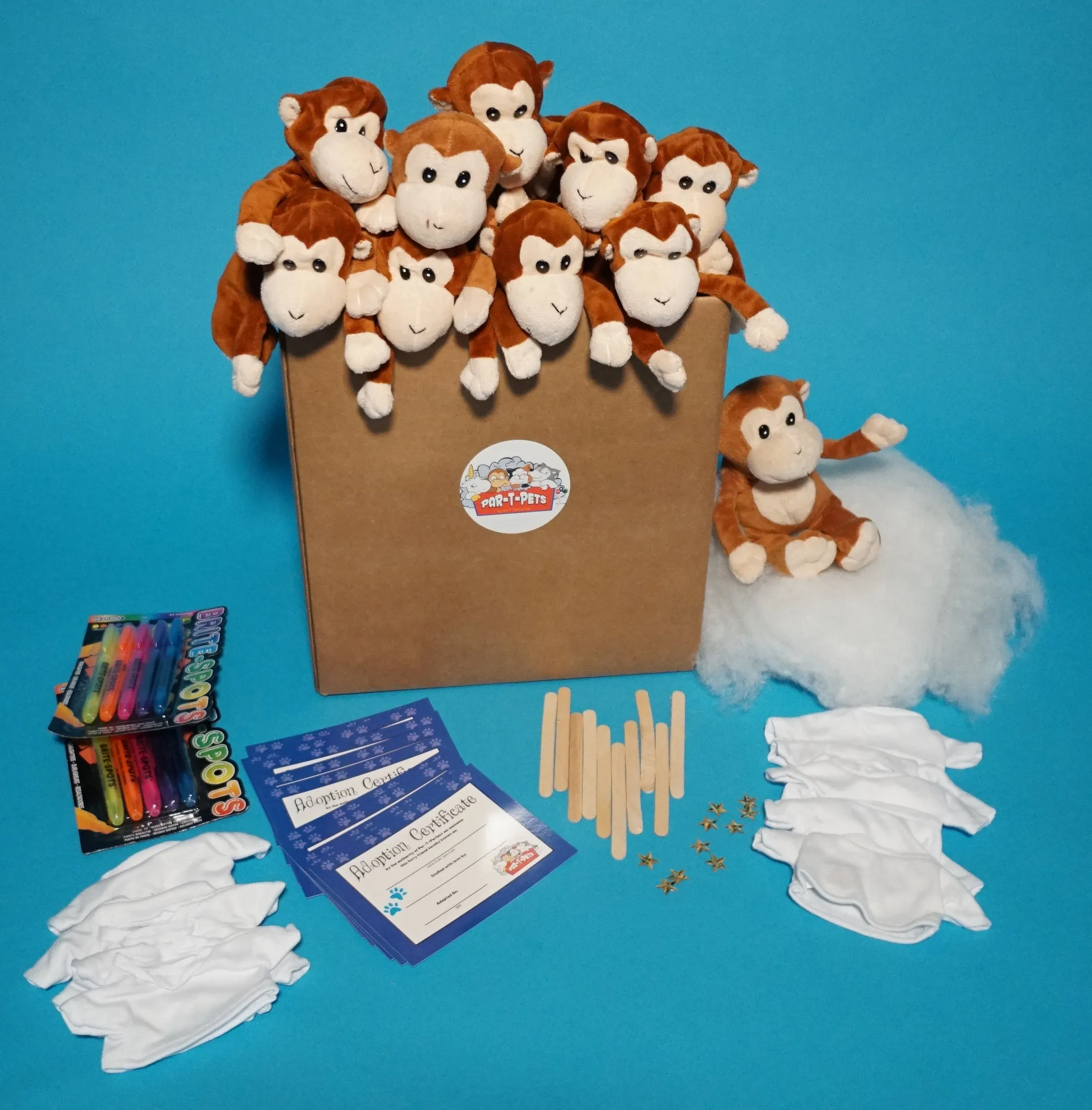 Monkey Plush Teddy Making Kit With T Shirt 10 Pack Deluxe
