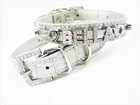 Pale Gray Pearl Croc collar (L only)