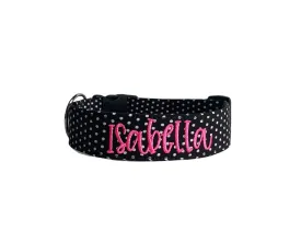 Personalized Dog Collar | Black Polka Dot Dog Collar | Duke & Fox®