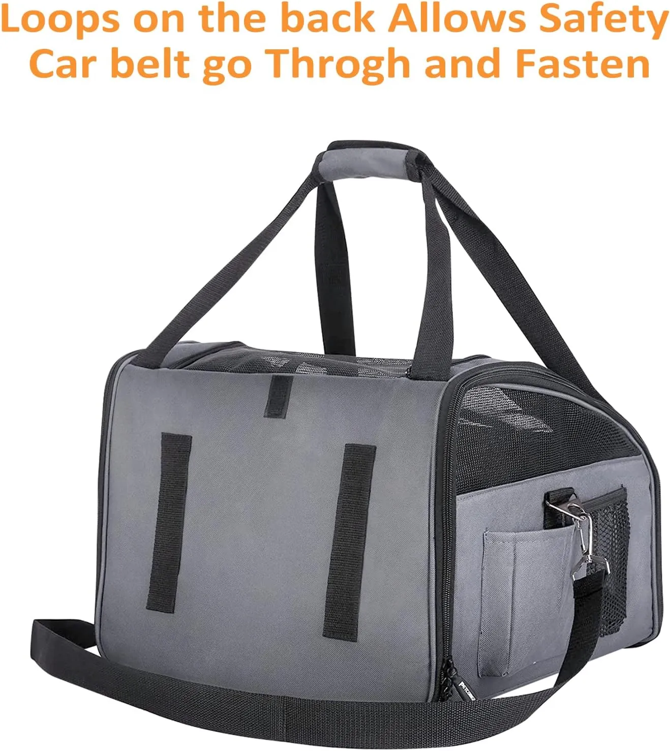 PETTOM Dog Car Seat Pet Car Booster Seat Carrier Airline Approved for Dog Cat Puppy Small Animal Travel Cage (Gray-1, Small-Hold Pet up to 13lb)