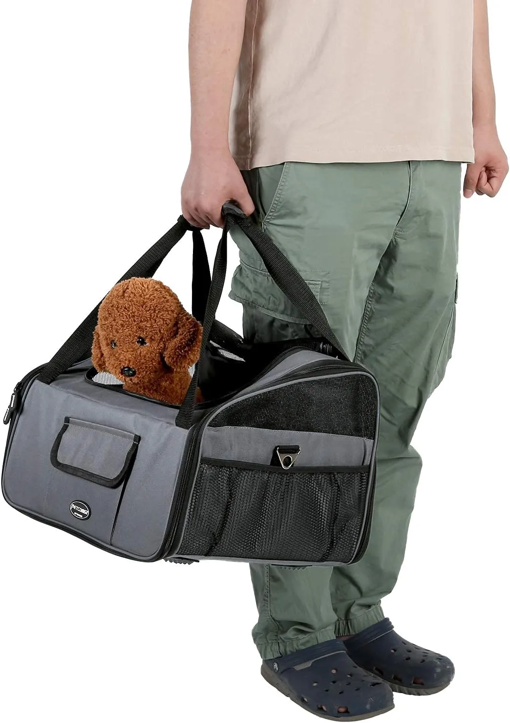 PETTOM Dog Car Seat Pet Car Booster Seat Carrier Airline Approved for Dog Cat Puppy Small Animal Travel Cage (Gray-1, Small-Hold Pet up to 13lb)