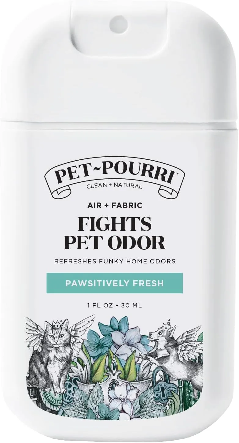 Poo-Pourri Pawsitively Fresh Pocket Deodorizer Spray  Dog & Cat Odor Remover  Plant Based Ingredients  Vet Recommended  Great for Air, Carpet, Fabric, Litter Box, Urine & Strong Pet Odors