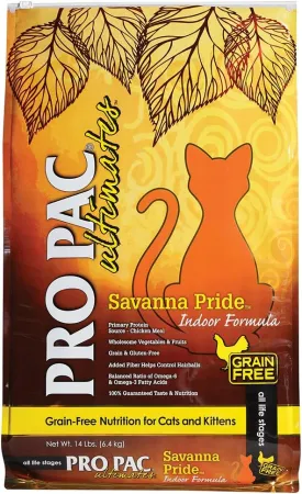 PRO PAC Ultimates Savanna Pride Chicken Grain-Free Indoor Dry Cat Food 14 lb