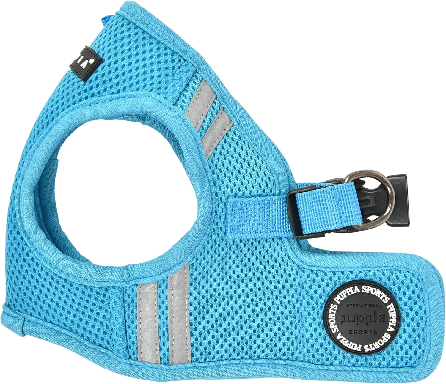 Puppia Soft Vest Dog Harness No Choke Step-in Reflective Triple Layered Breathable Mesh for Small and Medium Dog, Sky Blue, Large