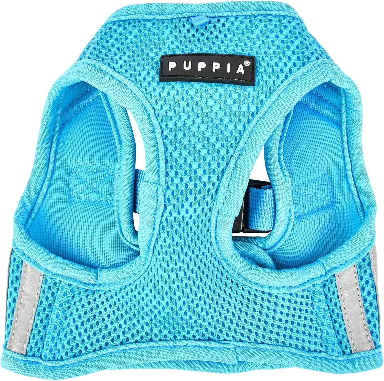 Puppia Soft Vest Dog Harness No Choke Step-in Reflective Triple Layered Breathable Mesh for Small and Medium Dog, Sky Blue, Large
