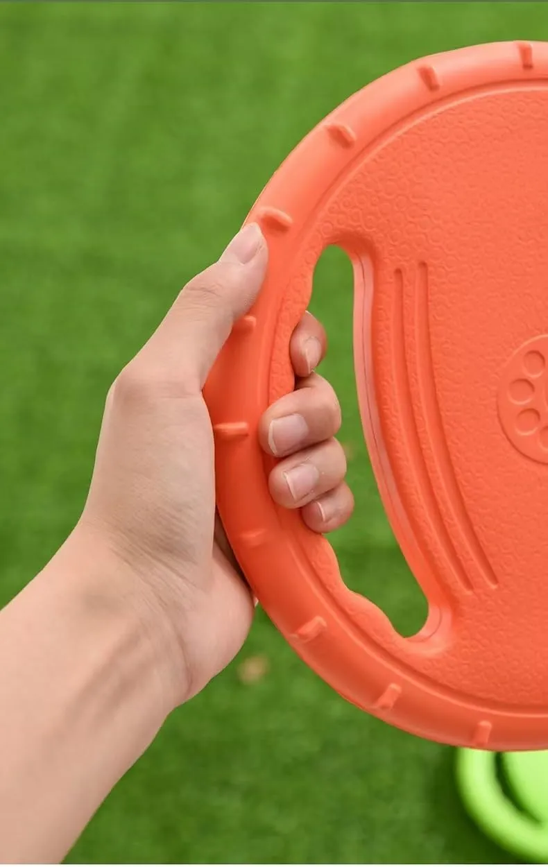 Puppy Toy Dog Activity Flying Disc Carrier Boredom- Outdoor Water Dog Exercise Fetch Training Toy- 8.26" Fun Interaction Paddle Flyers Lawn Yard