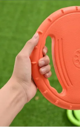 Puppy Toy Dog Activity Flying Disc Carrier Boredom- Outdoor Water Dog Exercise Fetch Training Toy- 8.26" Fun Interaction Paddle Flyers Lawn Yard