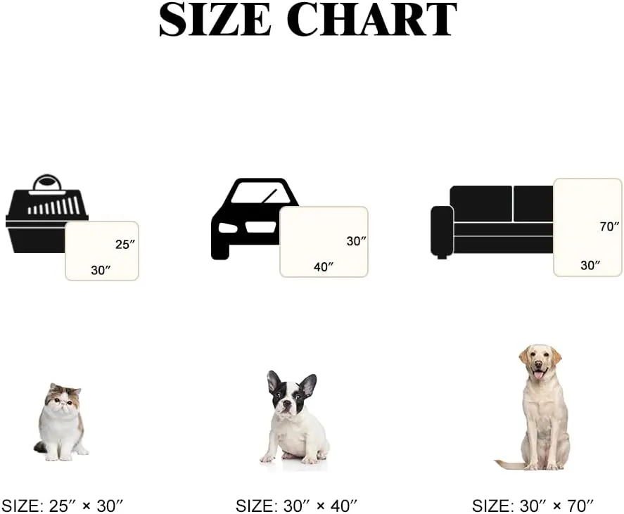 Qeils Dog & Cat Blankets - Waterproof Washable - Sherpa, Plus Plush Reversible, 25"X30", Grey Paw Print