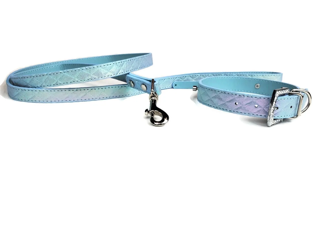 Quilted Iridescent Periwinkle lavender collar