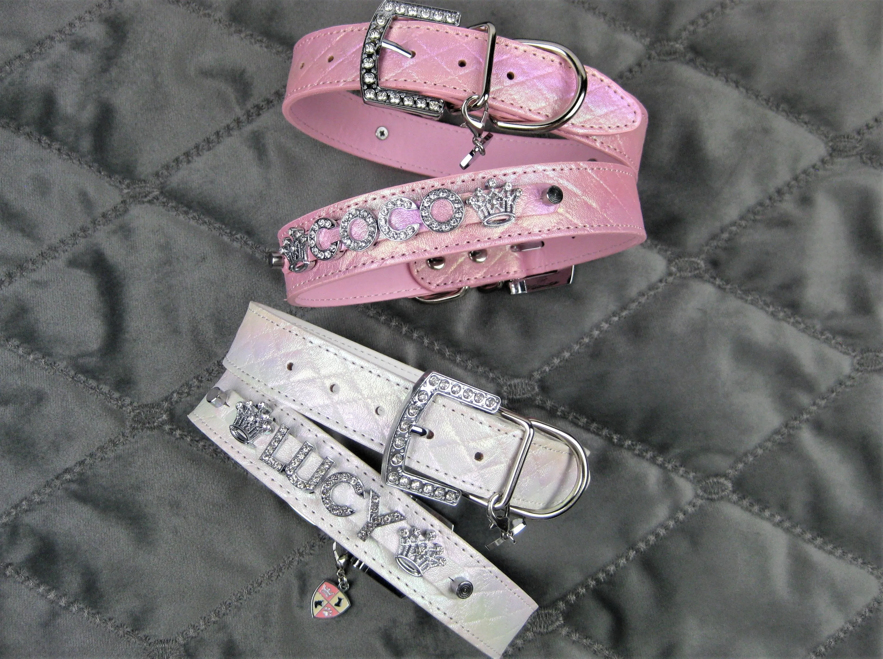 Quilted Iridescent pink collar