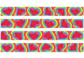 Rainbow Hearts Dog Collar