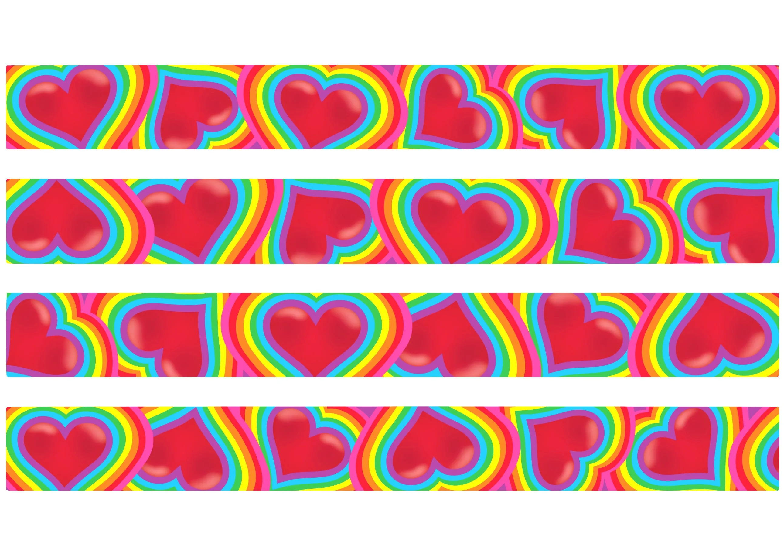 Rainbow Hearts Dog Collar