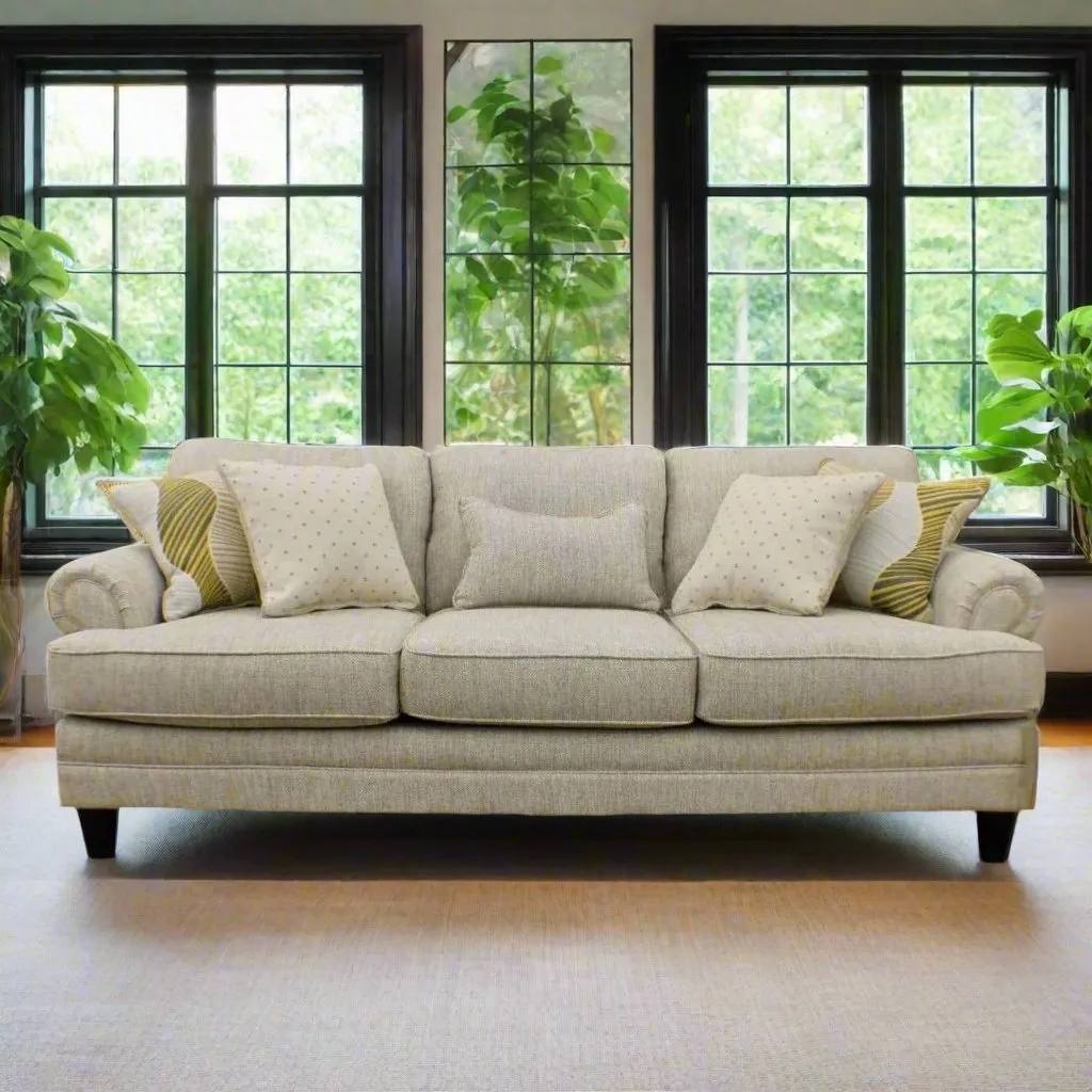 Rolled Arm Tweed 96" Sofa with Performance Fabric