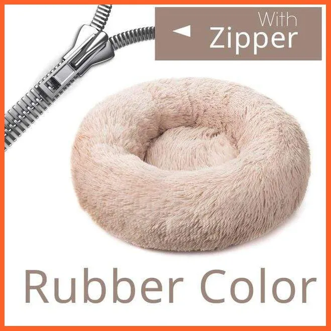Round Plush Cat Bed