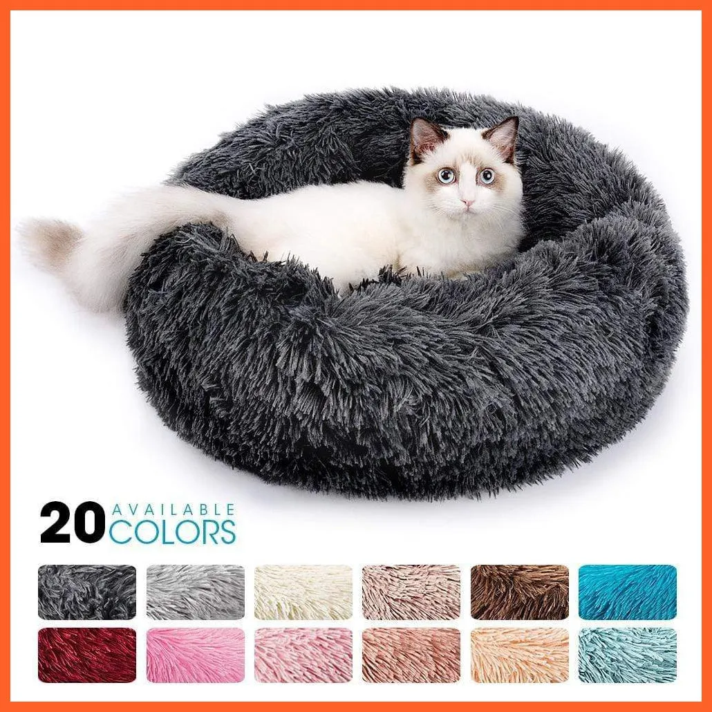 Round Plush Cat Bed