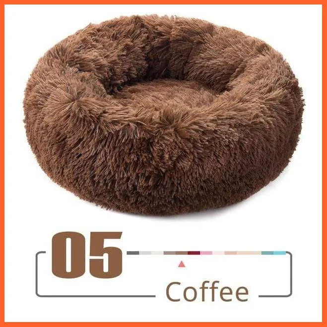 Round Plush Cat Bed