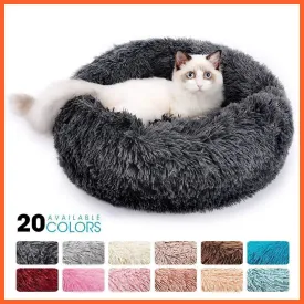 Round Plush Cat Bed