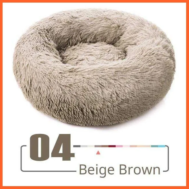 Round Plush Cat Bed
