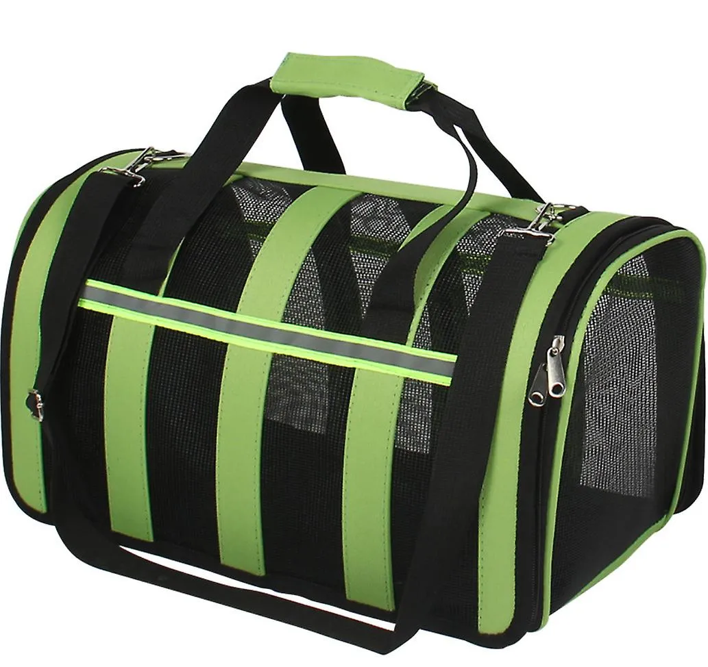 S 36*24*23cm green Portable pet outdoor mesh breathable backpack AZ15207