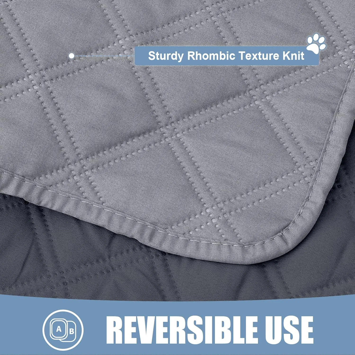 Smiry Waterproof Dog Blanket, Reversible Dog Bed Cover Pet Blanket, Soft Pet Couch Covers for Sofa Washable, Bed Couch Sofa Furniture Protector for Puppy Cat Kids (30"x53", Grey/Dark Grey)