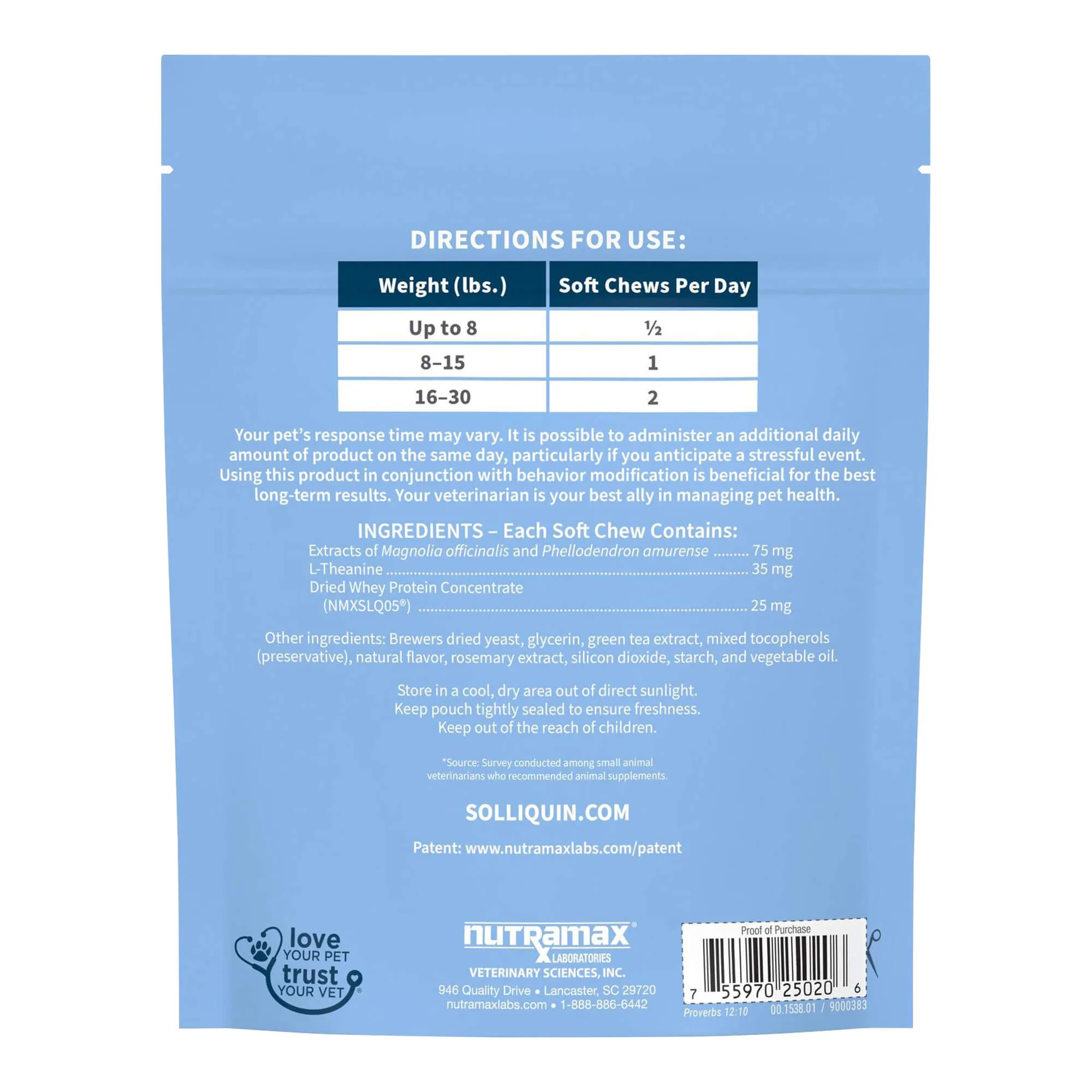 Solliquin Soft Chews 75 ct for SM to Med Dogs/Large Cats