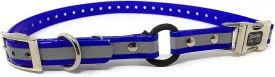 Sparky Pet Co -Zeus ECollar Replacement Strap - Bungee Loop Dog Collar - Waterproof Biothane - Adjustable - Double Buckle - Quick Snap Metal Clasp - Invisible Fence Systems - 1"x 30" Blue Refl