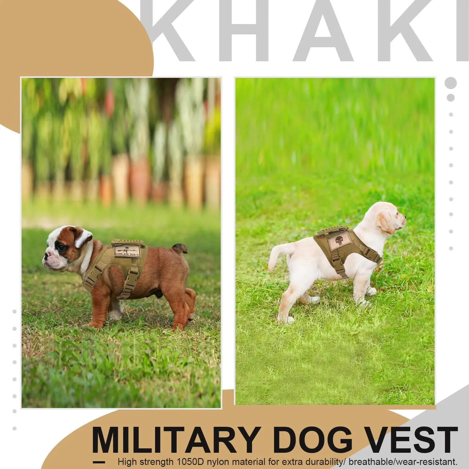 Tactical Dog Training Harness Outdoor Working Vest Adjustable XSmall Military MOLLE Dog Vest Harness with Rubber Handle
