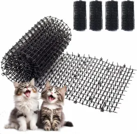 Toopify 26ft Scat Mat for Cat, Cat Scat Mat with Spikes Outdoor, Cat Spikes for Outside - Cat Deterrent Mat (6.5ft 4 Pack)
