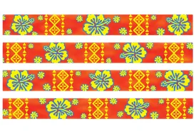 Tribal Hawaiian Print Dog Collar Red