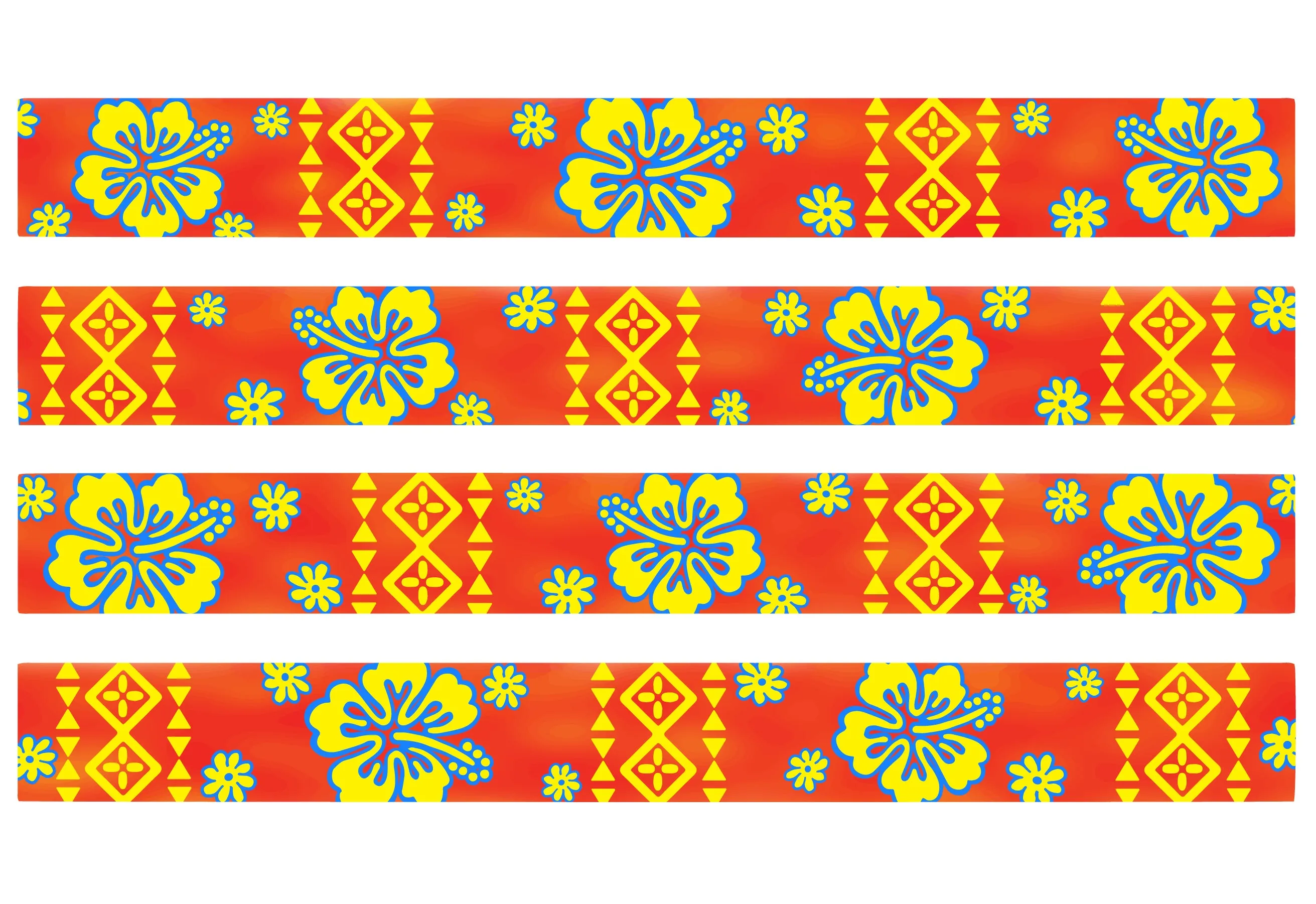 Tribal Hawaiian Print Dog Collar Red