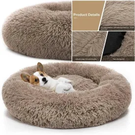 Ultra Soft Donut Cuddler Pet Bed – Round Washable Cushion