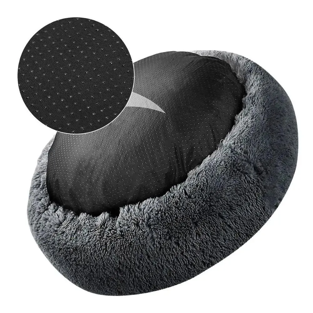 Ultra Soft Donut Cuddler Pet Bed – Round Washable Cushion