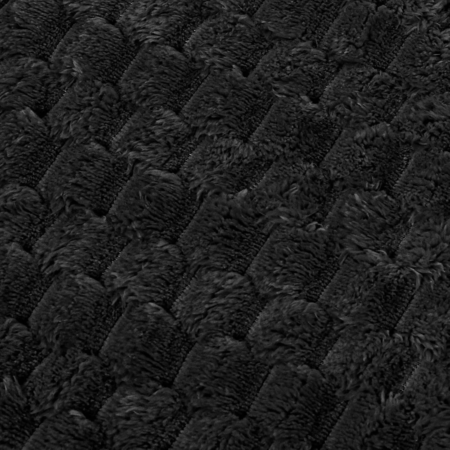 Vessia Flannel Fleece Throw Blanket(50x70 inch), 3D Jacquard Black Fuzzy and Warm Blanket for Couch,Sofa,Bed,Chair, 300GSM Super Soft Touch Cozy Lightweight Throw for All-Season Home Decor