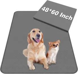 Washable Puppy Dog Pee Pad, 48" X60" Waterproof Whelping Training Pet Mat for Playpen, Crate, Potty, Floor, Bed, Sofa and Trunk, Reusable Pee Pads for Dogs, Cats, Bunny