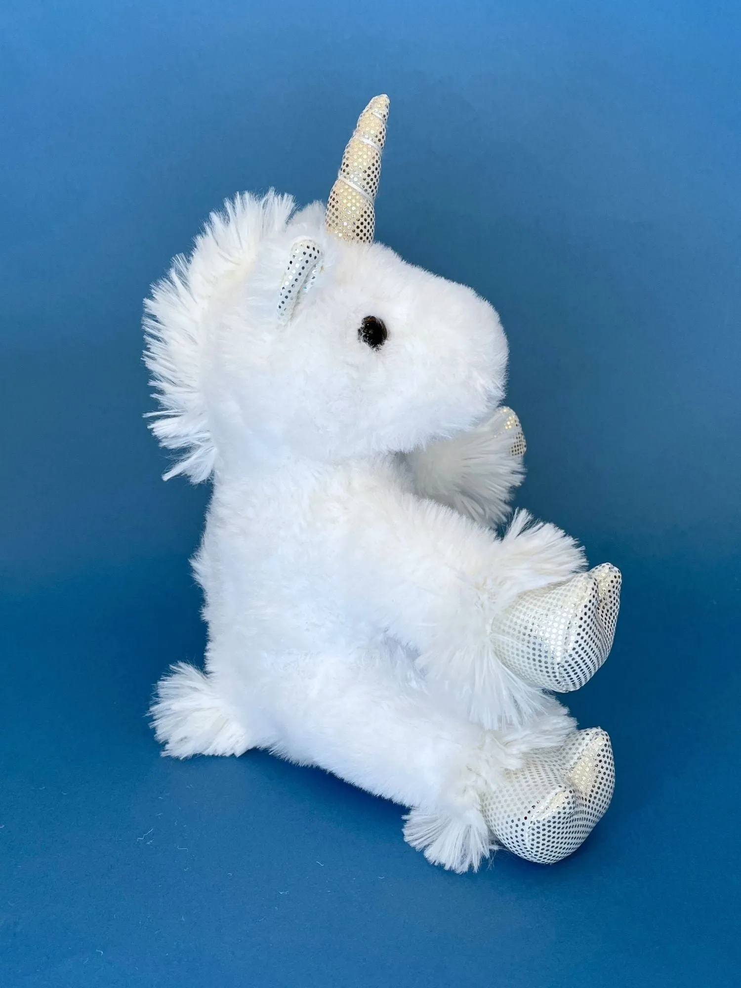 White Unicorn Plush with silver hooves and horn 5 Pack making kit with T shirt