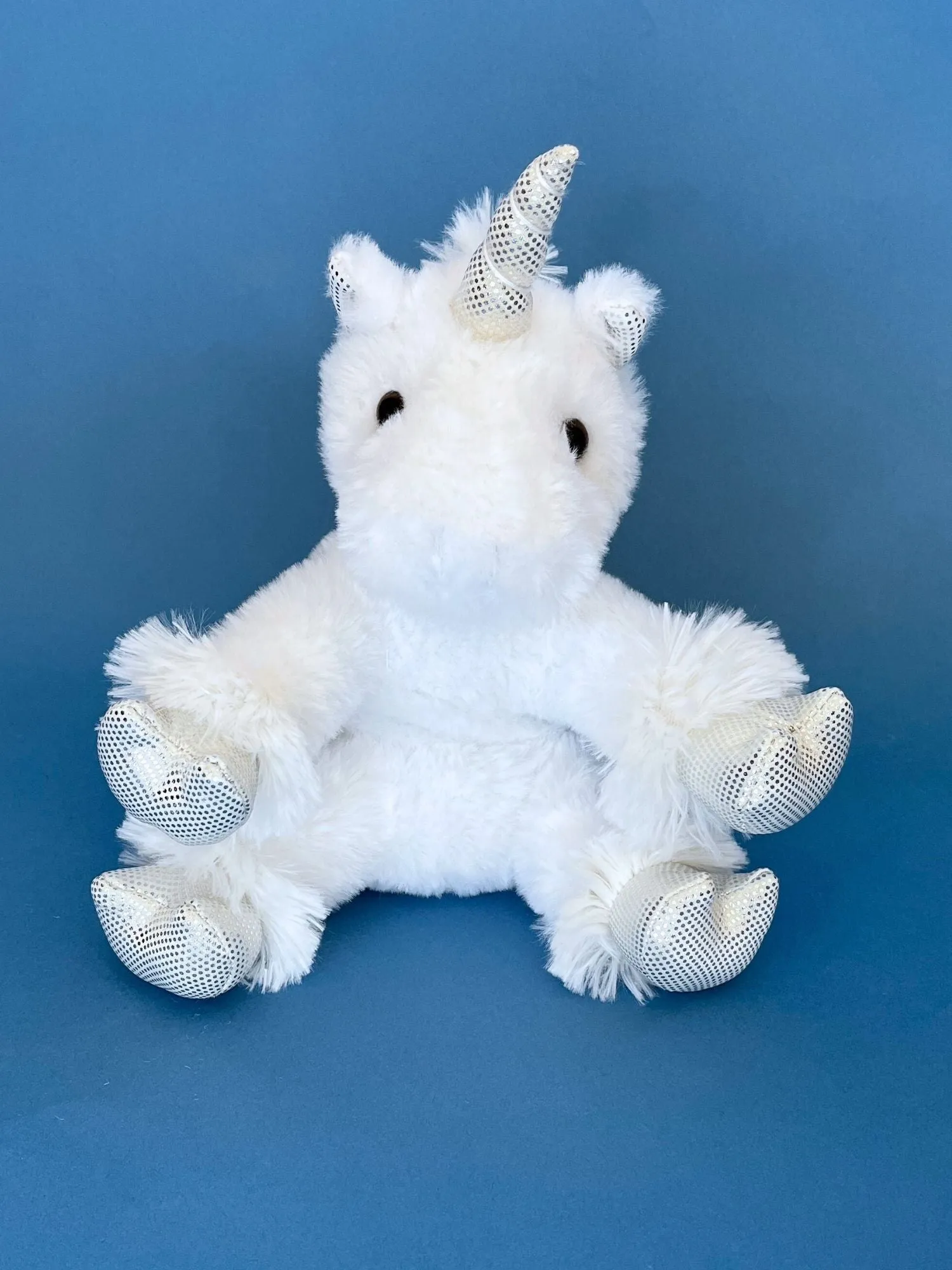 White Unicorn Plush with silver hooves and horn 5 Pack making kit with T shirt