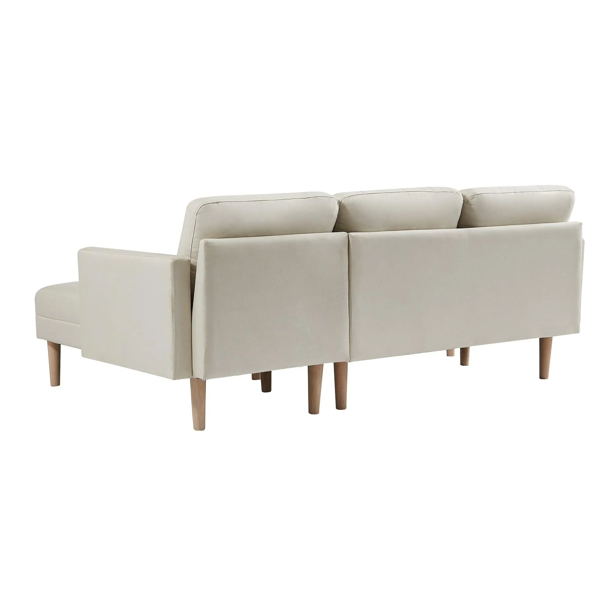 WIIS' IDEA L-shaped Sectional Sofa With Ottoman Bench -  Beige
