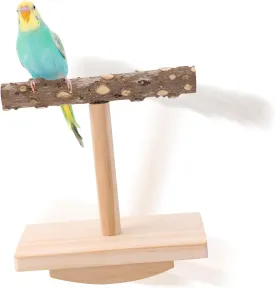 Wood Bird Perch Stand, Wooden Bird Playground Enrichment Toys Removable Parrot Perch Platform Playstand Bird Cage Accessories for Pet Birds Parakeets Cockatiels Conure Budgie Lovebird