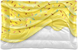 Yellow Candy Outdoor Dog Bed for Small Dogs Washable Waterproof Travel Pet Bed Mat Portable Cat Bed with Non-Slip Bottom for Indoor and Sleeping 36 x 24 Inch