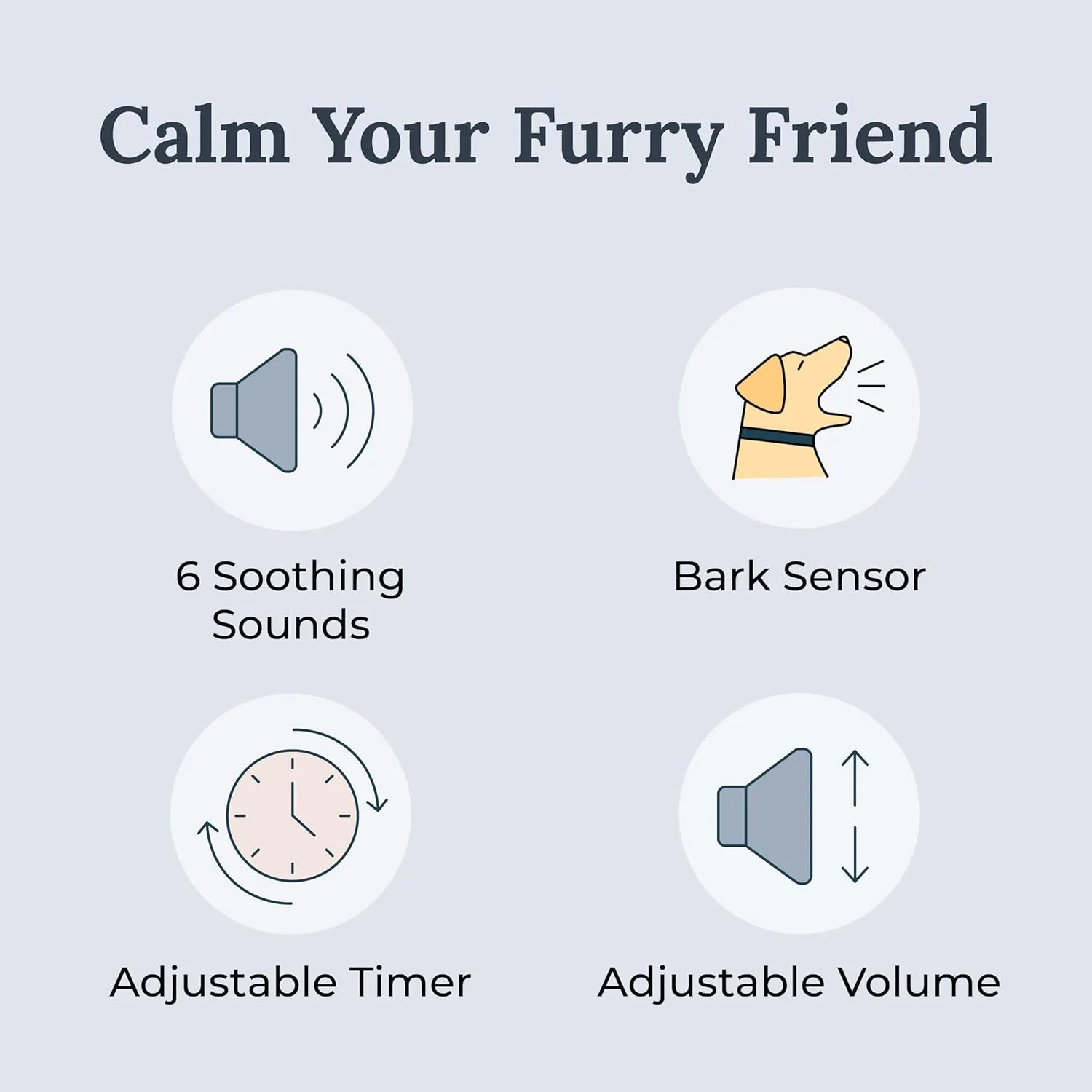 Yogasleep Pawzz White Noise Machine for Dogs, Home & All Pets. with Integrated Bark Sensor, 6 Automatic Relaxing Natural Sounds, Help Keep Pets Calm, Anti-Barking with Training, Noise Canceling